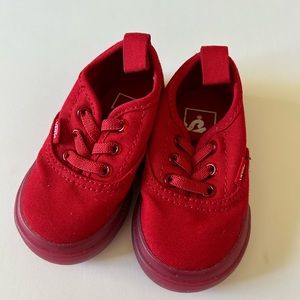Red Vans toddler size 4 in excellent used condition